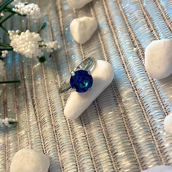 Sterling Silver Swarovski Turquoise Jewelry Set. Anklet, Earrings, Ring - Picture 4 of 14